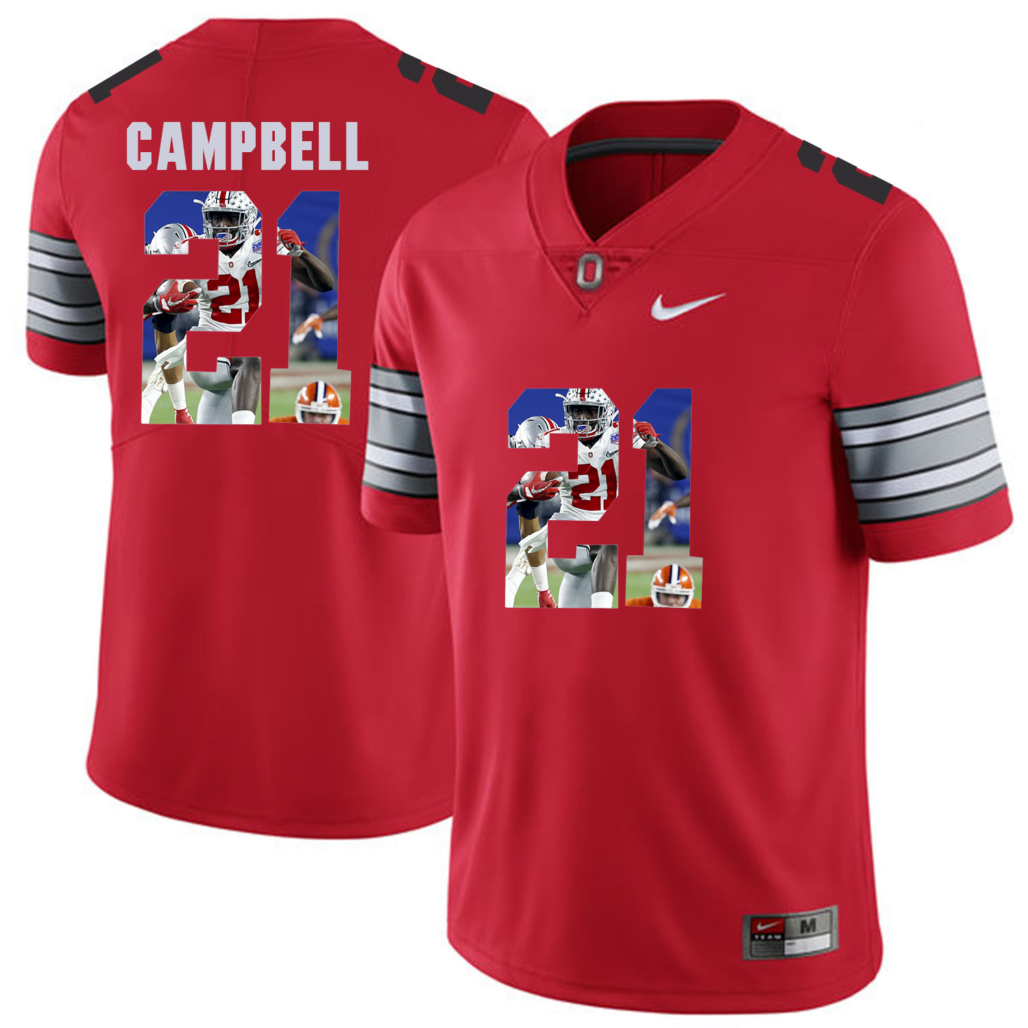 Men Ohio State 21 Gampbell Red Fashion Edition Customized NCAA Jerseys